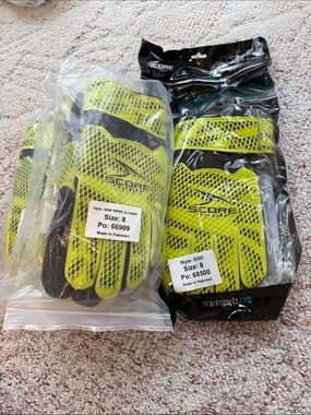 SCORE Neon Yellow & Black Viper Goalkeeper Gloves Size 8